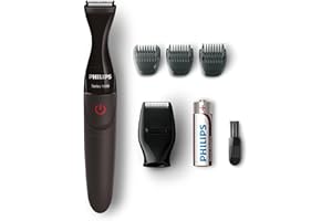 Philips - Tondeuse multi-styles Series 1000 avec 3 sabots de précision, Noir, modèle MG1100/16