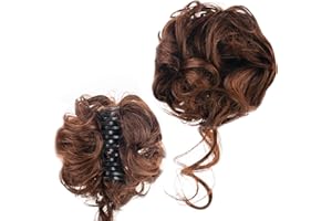 Gwawg Pince Cheveux Postiche Chignon à Griffes Bundle Horse Tail Extension de Cheveux de Cheval Synthétique pour Les Femme (Light Brown)