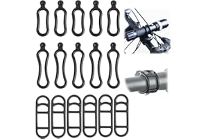 Fagent Lot de 15 Bande Silicone Élastique Vélos, Bandes élastiques Anneau en Caoutchouc Étirable de Vélo pour Lampe de Poche, Accessoires de Vélo, Convient pour Lumière de Vélo, Lampe de Poche