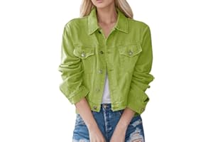 Windsfinr Denim Jackets Women Jean Stretchy Long Sleeve Trucker Jacket with Pocket UK Baibieer Pink Jacket