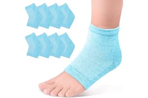 SERAPHY calzini idratanti per il tallone Gel Linked Open Toe per il tallone secco screpolato, calzini per la cura del piede delle donne e degli uomini, 4 paia, Blu