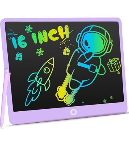 TECJOE 2 stuks lcd-schrijftablet, 10 inch kleurrijk doodle board voor kinderen, elektronische tekentablet, tekenpads, cadeaus voor 3-6 jaar (donkerblauw en magenta