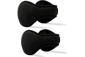 FSMILING 2pack Unisex Winter Warm Ear Warmers - Fleece Earmuffs for Women & Men
