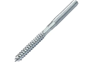 AERZETIX - Lot de 10 - Vis à double filetage - Goujon - patte à vis - métal/bois avec ou sans cheville - Ø8x120mm - en аcier zingué - couleur Argent - C44774