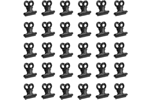 ISIYINER Clip del Raccoglitore 30 Pezzi Piccole Clip da Graffetta in Metallo per Bulldog per Sacchetti di Cibo, Immagini Foto, Artigianato Artistico, Home Office Supply 20mm (Nero)