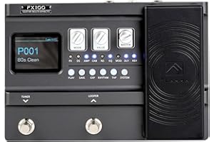 FLAMMA FX100 Guitar Pedal Multi-effects Processor with Looper Amp Modeling 151 Built-In Effects 200 Presets Expression Pedal 3rd Party IR Headphone OTG for Performance Practice Live Streaming