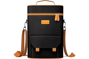 CUOPRU Premium Matero - Kit de yerba mate - Bolsa portátil de doble capa impermeable con 2 bolsillos para botellas de vino, para viajes, picnic, playa, camping