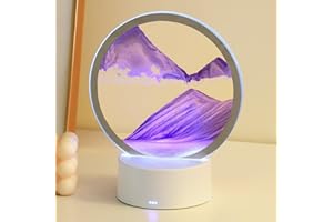 Kamanan Lámpara De Mesa De Pintura De Arena Móvil Lámpara De Noche De Pintura De Arena Móvil 3d Dinámica Y Doble Cara Escena De Arena Móvil Decoración De Mesa Giratoria (Morado)