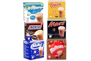 CAFFÉLUXE Mars Boissons au Chocolat chaud - Dolce Gusto Compatible - 48 Capsules - Mars, Twix, Milkyway, Snickers, Bounty & Malteser