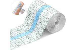 OURDORT vendaje para tatuajes,10cm*10m cinta adhesiva heridas vendaje,Transparente rollo de película impermeable,y anti-alérgica,transparente, impermeable,vendaje de yeso fijador (10cm*10m)