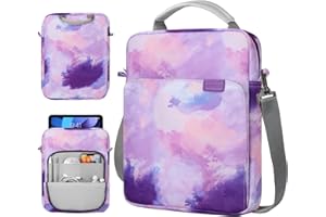 TiMOVO 9–11" Funda para Tableta con Correa para el Hombro, Compatible con iPad 11" A16 2025, iPad 10a 10,9"/10,2", Galaxy Tab A9+/A11 Plus 11", Acuarela Violeta
