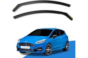 EdgeVisors Wind Deflectors | Fits: Ford Fiesta MK8 (2017-2023) 3 Door Hatchback 2pc Set | In-Channel Rain Guards for Wind, Rain & Sun Protection, Easy Installation - Tinted