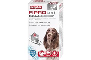 PET BAZAAR Beaphar | FIPROtec® COMBO for Medium Dogs (10–20kg) | Kills Fleas, Flea Eggs & Ticks | Stops Fleas Multiplying on Pet and in Home | Vet Strength Treatment | 3 Pipettes