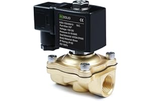U.S. Solid Solenoid Valve Elettrovalvola in ottone G 1/2" 12 V DC normalmente chiusa 10 bar, valvola elettrica per acqua aria diesel cherosene benzina
