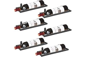 Giyiprpi Portabottiglie da parete in metallo, Espositore per Vino Rosso Portabottiglie Singolo, Bottiglie Supporto per Bar di Casa Cantina Cantina Seminterrato Armadio Dispensa (Nero 6)