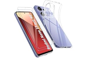 Qasyfanc Funda Compatible con Xiaomi Redmi Note 13 Pro 4G / Poco M6 Pro 4G Carcasa con Protección de La Cámara y 2 Piezas Cristal Templado, Funda Redmi Note 13 Pro 4G Suave Delgada, Transparent