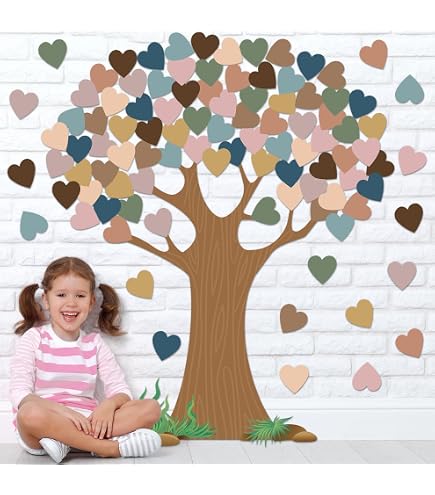 Boho Baum & Herz Papierausschnitte Für Pinnwand – 85-teiliges Set Mit „You Belong Here“ Für Klassenzimmer Dekor