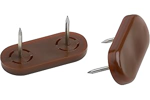 Metafranc Ślizgacze meblowe 45 x 20 mm – tworzywo sztuczne – z gwoździem – brązowe – 4 sztuki – odporne na przekręcenie – nadają się do użytku na zewnątrz/zestaw ślizgaczy do mebli do wrażliwych