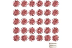 ICAMAS Radial Bristle Disc Kit 1Inch Abrasive Brush 1/8" 3 2.35mm Shank Detail Polishing Wheel for Rotary Tool Accessories (Color : 30PC Grit 220 set, Size : 2.35mm)