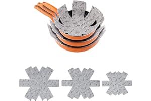 AOMIGT Protection Casseroles, Poele Protection, Protège-Poêle en Feutre, 6pcs Poêle Poêles Protection Casseroles(3 Tailles), Protéger Les Surfaces de Votre Cuisine pour Éviter Les Rayures