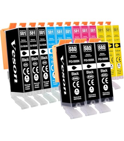 Cartouches D'encre 580XXL 581 XXL Pour Canon 580 581 Multipack Et Canon PGI-580 XXL CLI-581 XXL - View #8