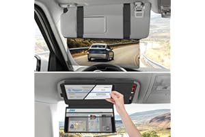 KEEYMENT Sun Visor Extender for Car with Registration Holder, Adjustable Car Visor Extender Sun Blocker with Registration and Insurance Holder, Polarized Anti-Glare Visor Extension
