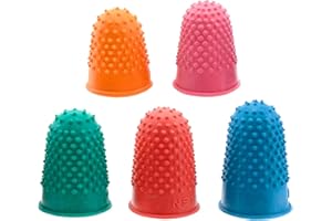 Cretty-Meet 5 PCS Rubber Thimbles for Finger Tips Protection, Small Finger Paper Grip Finger Cover Protector Pad Thimble for Paperwork Money Counting Cutting Knitting Sewing Crafts