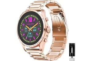 Giaogor Armband Kompatibel mit MK Gen 6 Bradshaw 2021, Classic Edelstahl Uhrenarmband für Michael Kors Gen 6 Bradshaw Smartwatch (Roségold)
