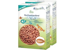 FLEUR ALPINE Bio Babybrei Buchweizen 2er Pack - Leckerer Frühstücksbrei | Nahrhaft und glutenfrei | einfache Zubereitung | Babynahrung 4+ Monate ohne Zuckerzusatz | 2x7 Portionen