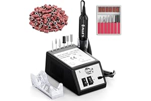 ALLE'S Fresa per Unghie Professionale, Lima per Unghie Elettrica 20000RPM, Efile Buffer Strumento per levigare unghie acriliche con set di punte per unghie e nastri abrasivi (nero)