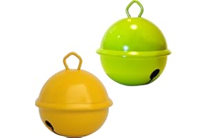 MUSIKID Grelots Géants 35mm Musicaux 2 Clochettes Couleur Jaune + Vert Lime. Existe en Petit 15mm Gros 25mm Pour Enfants Bébé : Montessori Instruments Noël Anniversaire Chat Chien Décorations Loisirs Créatifs