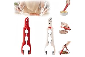 LeKuni Szczypce kuchenne 2 w 1, silikonowe, odporne na ciepło, do frytkownicy powietrznej, frytkownicy powietrznej, czerwone, 7 x 24 cm, silikon