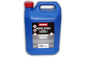 NAZZA EUROTEX Disolvente White Spirit, Aguarrás mineral incoloro para pinturas sintéticas, barnices o pinturas al óleo - 5 Litros