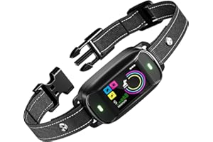 AIXPI Collier Anti Aboiement Chien,4 Modes avec Vibration et Bip Rechargeable Collier Chien,Étanche IP67, 5 Niveaux de Sensibilité Collier Anti Aboiement pour Chiens de Grande, Moyenne et Petite Taille