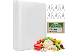 Vegamall 2x10m Voile Hivernage Plante Exterieur avec 10 Clips Inoxydables, 17gsm Voile D'hivernage pour Plantes, Voile d Hivernage pour Plantes Exterieur pour légumes Fruits Fleurs