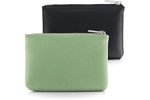 simarro 2 Stück Kleines Portemonnaie Damen, Leder Mini Geldbörse Klein Portemonnaie Coin Purse Münzgeldbörse Münzbeutel Schlüsseletui Woman Wallet Mini Geldbeutel für Damen (Schwarz Grün)