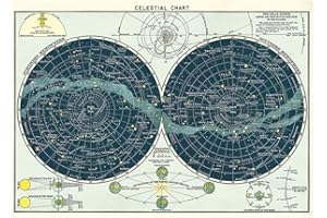 Cavallini & Co. Celestial Chart Poster Wrapping Paper Sheet