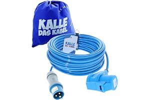 KALLE DAS KABEL Prolunga CEE 230 V H07BQ-F 3G, 2,5 mm², 25 m, tubo di alta qualità KALLE per industria edilizia, barca e campeggio con 15 anni di garanzia