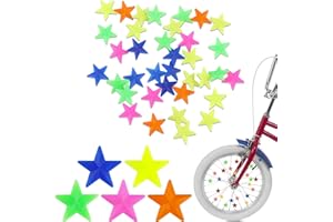 Canollo 36 Stück Bunten Stern Fahrradspeichen Fahrrad Zubehör Kinder, Kinderfahrrad Speichenperlen, Fahrrad Zubehör Speichenclips, Kinderfahrrad Speichen Deko für Mädchen und Jungen
