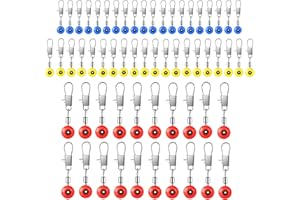 DHWEKU 60 Pcs Emerillon Baril de Pêche, Agrafes de Pêche, Haricot Espace de Pêche, Connecteurs de Flotteur de Pêche en Acier Inoxydable, Accessoires de Pêche, 3 Tailles