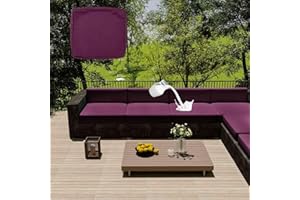 HLTQL Funda para Cojines Exterior Impermeable, Cubre Sofa Gatos Arañazos con Cremallera, Fundas De Sofa Antimanchas y Ajustables, para Interiores y Exteriores, Muebles De Ratán(#9,33x65x10cm)