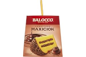 QUBROS BALOCCO Panettone Maxiciok 800g | Cioccolato Fondente | Dark Chocolate | Traditional Christmas Panettone | Good Since 1927 (Panettone Maxiciok 800g, 1 Pack)