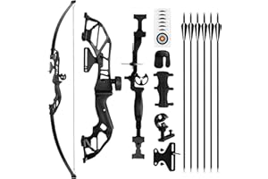 ‎REAWOW REAWOW 30-35LBS Recurvebogen-Set für Rechtshänder mit Carbon-Pfeilen, Armschutz & Fingerling – Laminierter Glasfaser/Bambus-Bogen für Zielübungen, Outdoor-Jagd, Survival und Geschenk