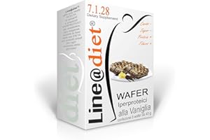 WAFER IPERPROTEICI Line@Diet FASE 1 per Dieta Proteica, Sostituto del Pasto (5 VANIGLIA Linea doppi)