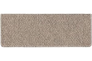 casa pura Stair Mats Interior, 1 Piece, Rectangular, Self-Adhesive in Sisal Look, Stair Treads Mats, Taupe, 65x23.5 cm, Calcuta