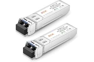 6COMGIGA 10GBase-LR SFP+ Transceptor, 10G módulo de Modo único LC DDM, 1310nm, 10 km para Cisco SFP-10G-LR, Meraki MA-SFP-10GB-LR, Ubiquiti UF-SM-10G, Mikrotik, D-Link, Supermicro, Netgear [Paquete de 2]