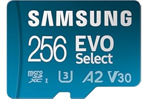 ‎SAMSUNG Samsung EVO Select (2024) microSD-Karte + SD-Adapter, 256 GB, Speicherkarte für Smartphone und Tablet, UHS-I U3, 4K UHD, Full HD, 160 MB/s Lesen, MB-ME256SA/EU