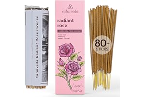 CALMVEDA, Różowe kadzidło - (80 sztuk) Naturalne kadzidełko bez węgla, wykonane z kwiatów pochodzących z recyklingu | Nietoksyczne kadzidełka | Służy do relaksu i poprawy snu