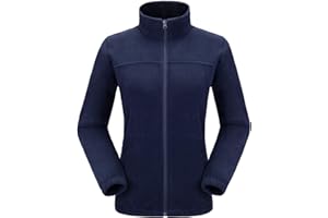 Ambayz Damen Fleecejacke mit Top Durchgehendem Reißverschluss, Winddicht Stehkragen Fleece Jacke Sweatjacke, Microfleece Polyester, Antistatische Elektrizität Damenjacke für Wandern und Freizeit