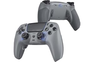HEXGAMING PHANTOM Pro Manette pour ps5 avec 4 Palettes & 8 Joysticks Analogique Hall Effect,Controller pour ps5 avec Gâchettes & 6 Profils Remappage,Compatible avec PC,Mobile-Gris 1994